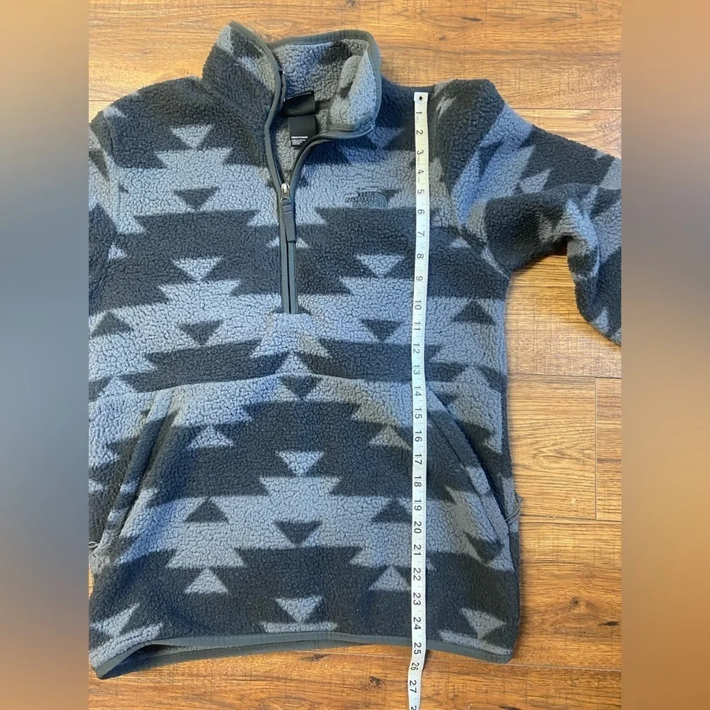 The Northface Aztec Fleece Pullover Black Grey Men’s Small 1/4 Zip north face